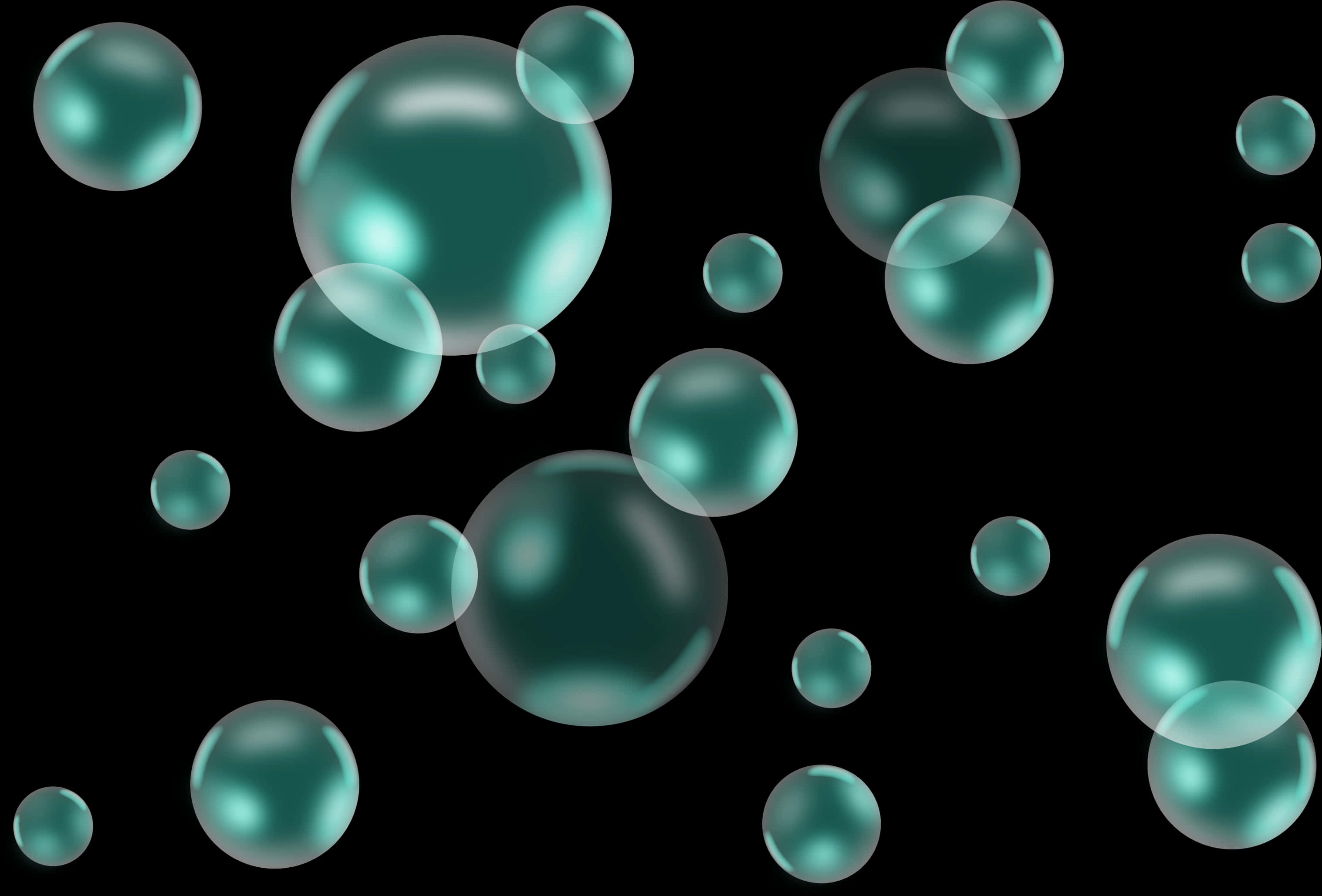 Abstract Turquoise Bubbles Background