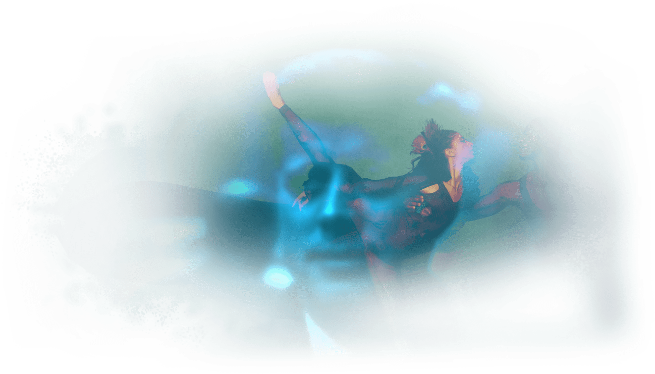 Abstract Underwater Scene PNG with transparent background