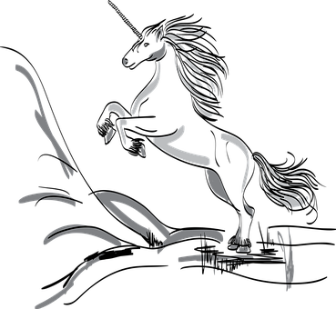 Abstract Unicorn Silhouette PNG with transparent background