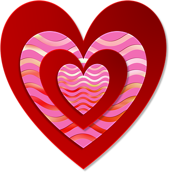 Abstract Valentine Hearts Design PNG with transparent background