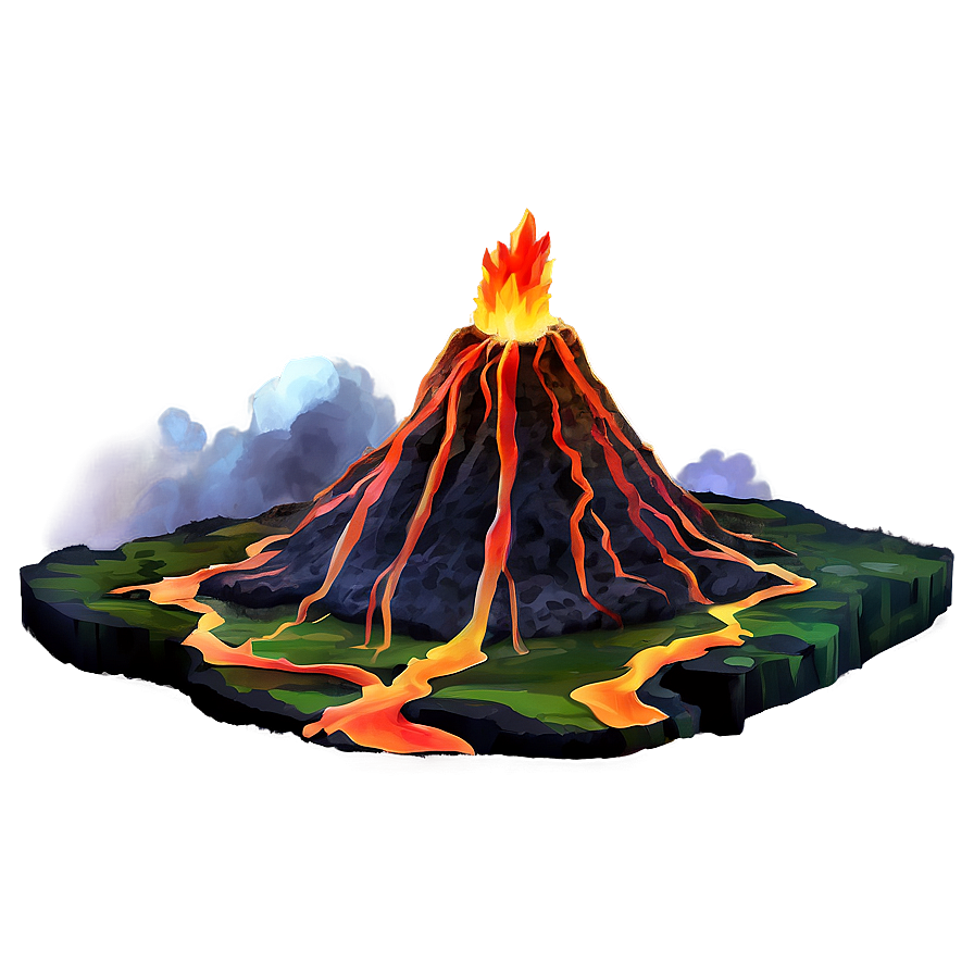 Abstract Volcano Art Png 30