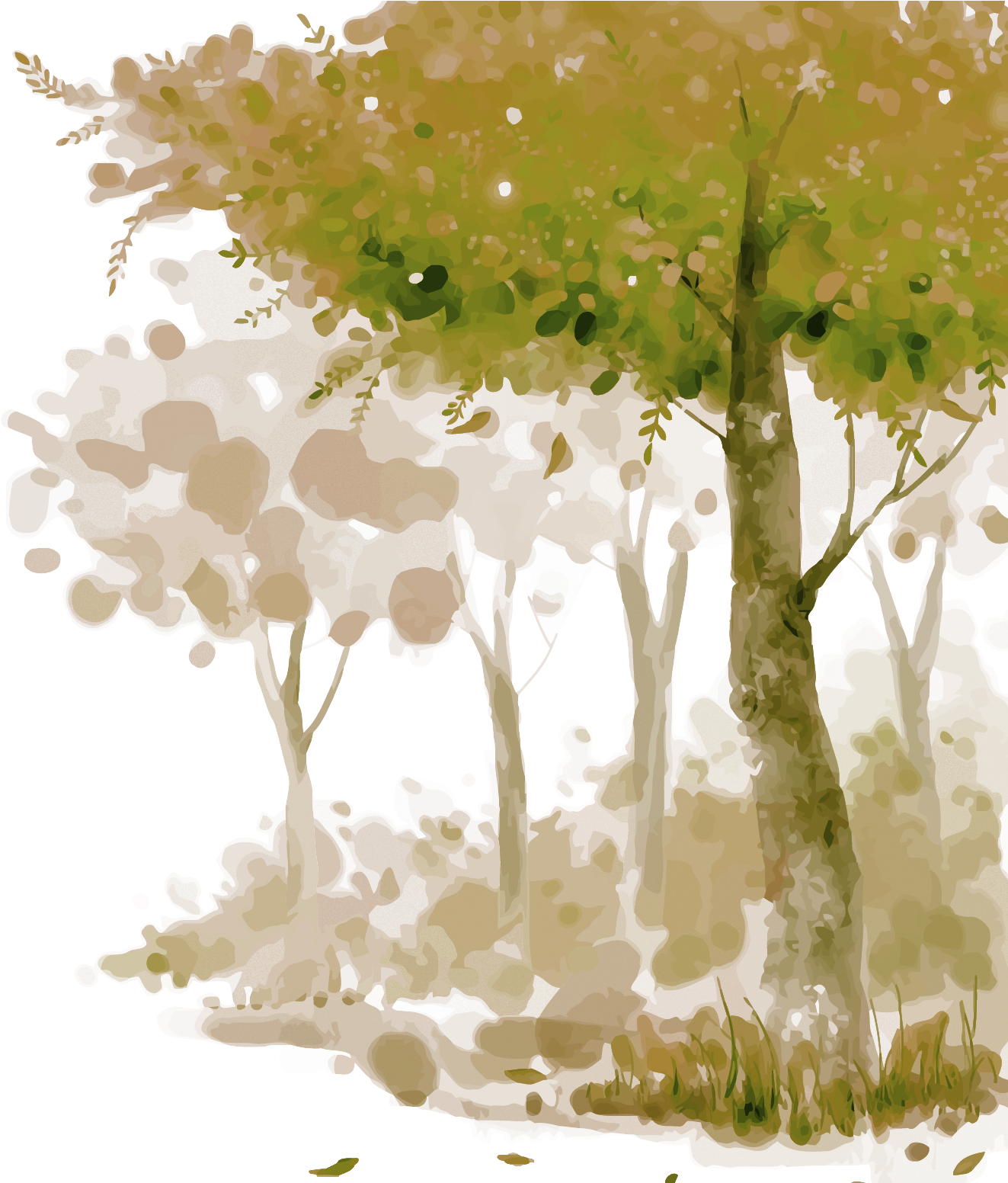 Abstract Watercolor Forest Background