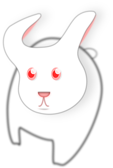 Abstract White Rabbit Illustration PNG with transparent background