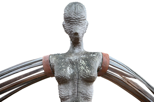 Abstract Winged Figure Sculpture.jpg PNG with transparent background