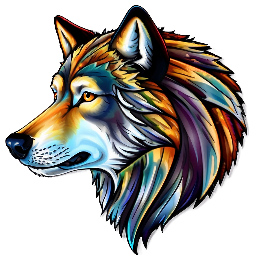 Abstract Wolf Head Artwork Png Txa