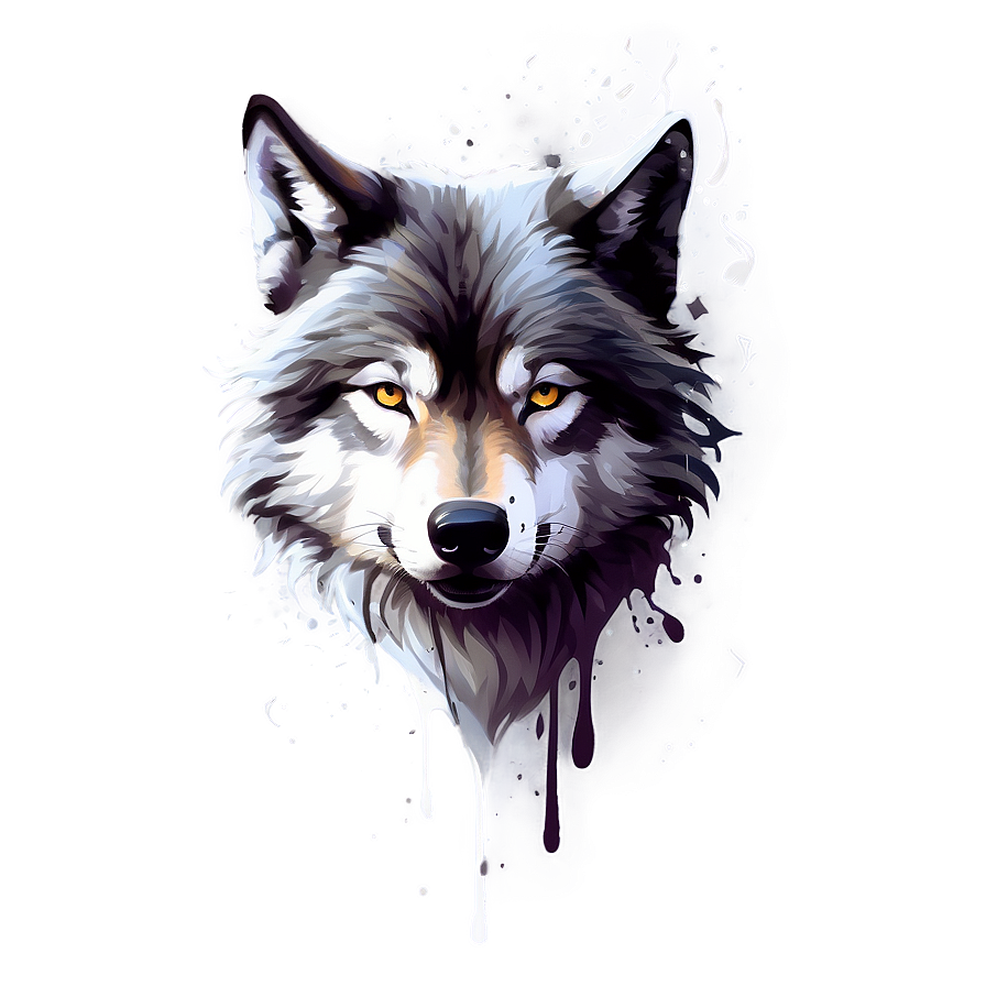 Abstract Wolf Splash Art Png Qpx77