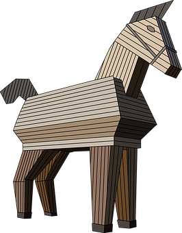 Abstract Wooden Horse Illustration PNG with transparent background