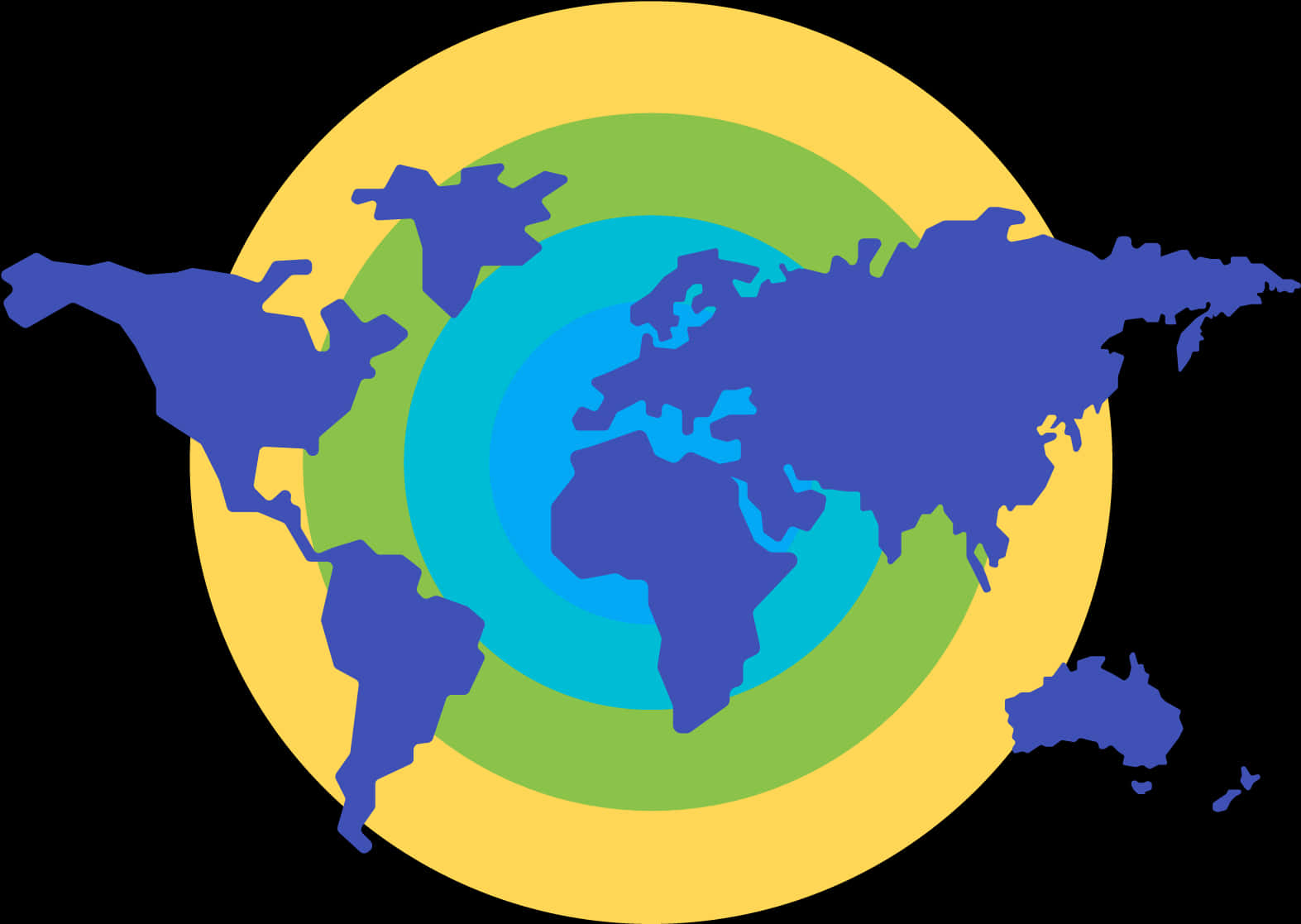 Abstract World Map Vector PNG with transparent background