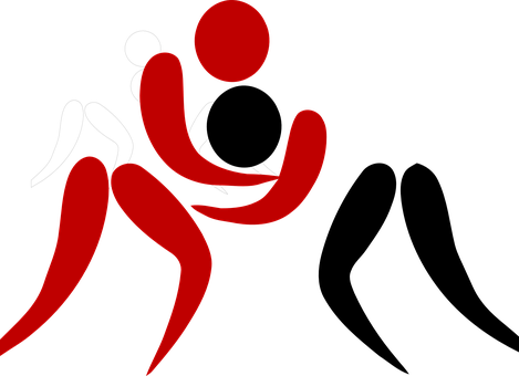 Abstract Wrestling Graphic PNG with transparent background