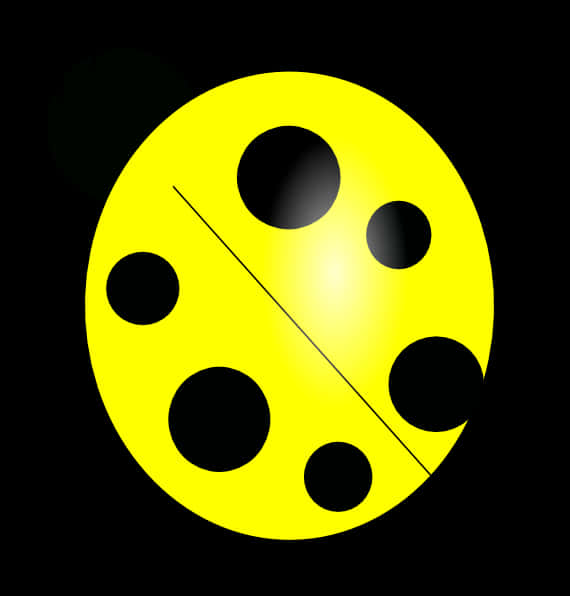 Abstract Yellow Black Ladybug Design