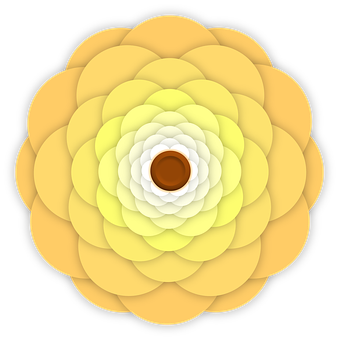 Abstract Yellow Flower Illustration PNG with transparent background
