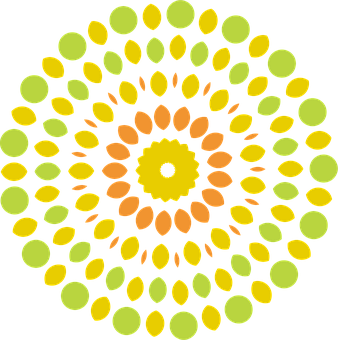 Abstract Yellow Orange Mandala Art PNG with transparent background