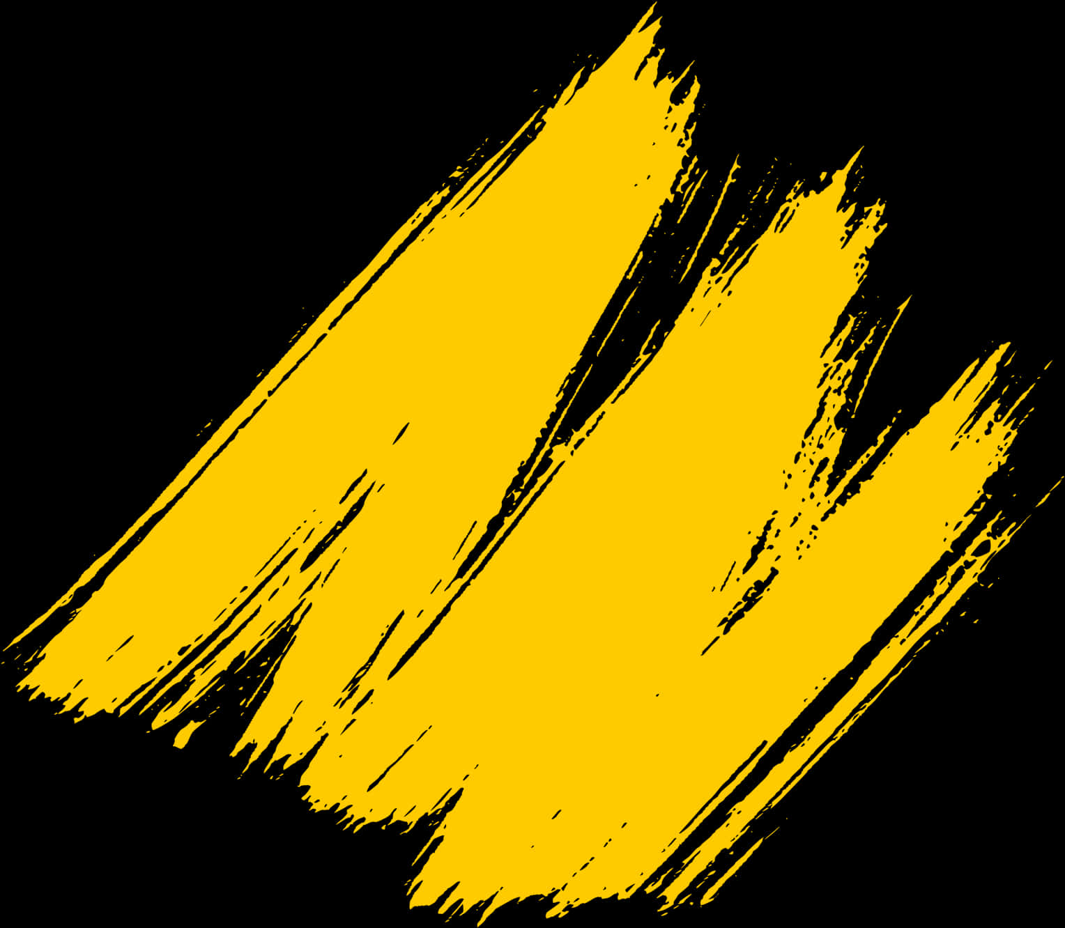 Abstract Yellow Paint Strokeon Black Background PNG image with a transparent background, free high-resolution download