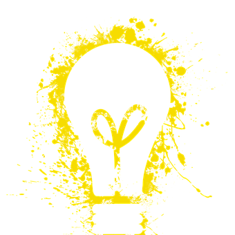 Abstract Yellow Splash Lightbulb PNG with transparent background