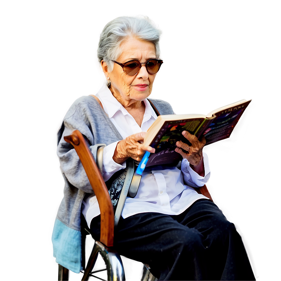 Abuela Reading A Book Png 06292024