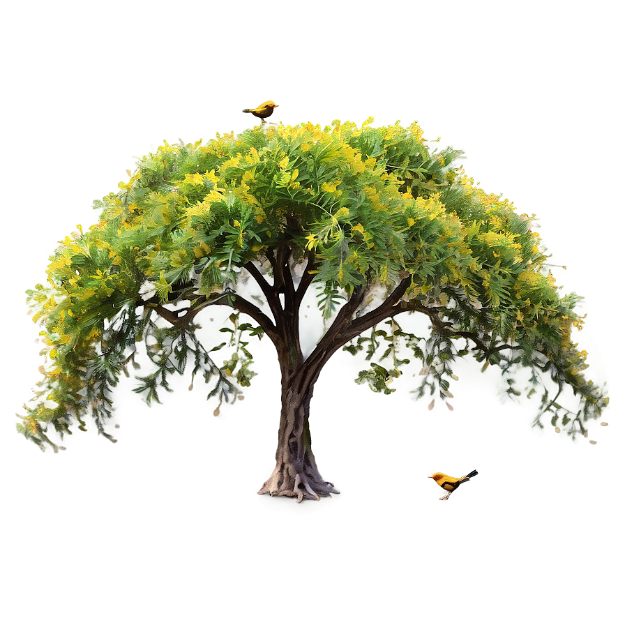 Acacia Tree With Birds Png 06132024