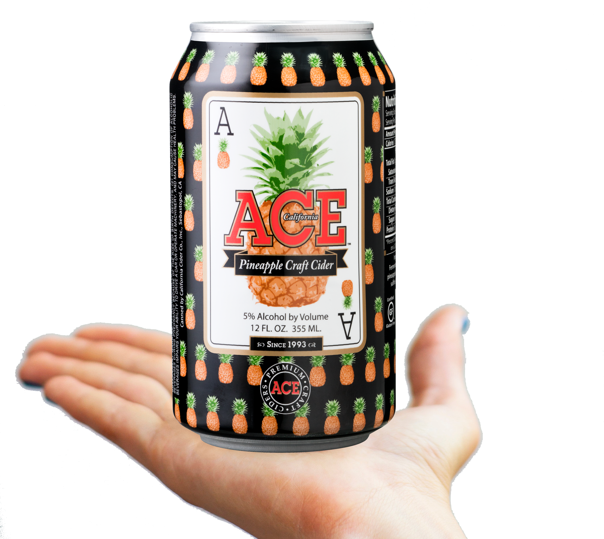 Ace Pineapple Craft Cider Can PNG with transparent background