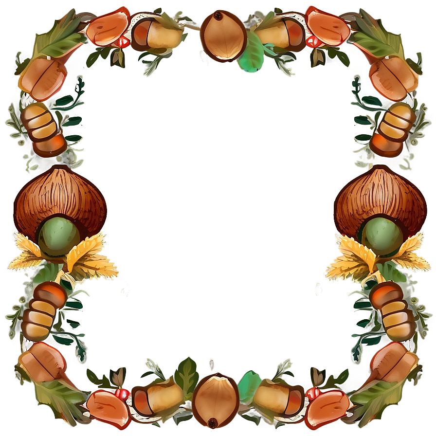 Acorn And Oak Thanksgiving Border Png 33