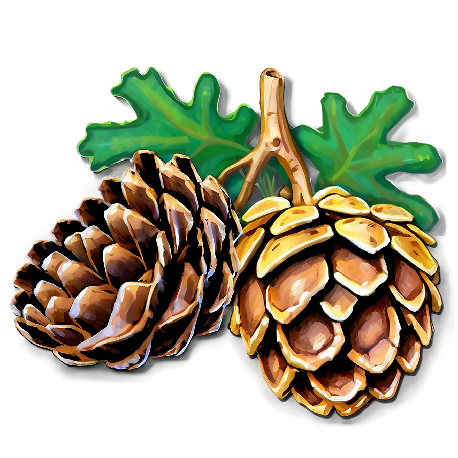 Acorn And Pinecone Png Mul2