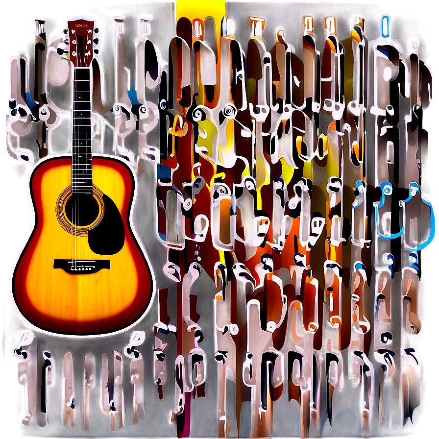 Acoustic Guitar In Spotlight Png Ehf30