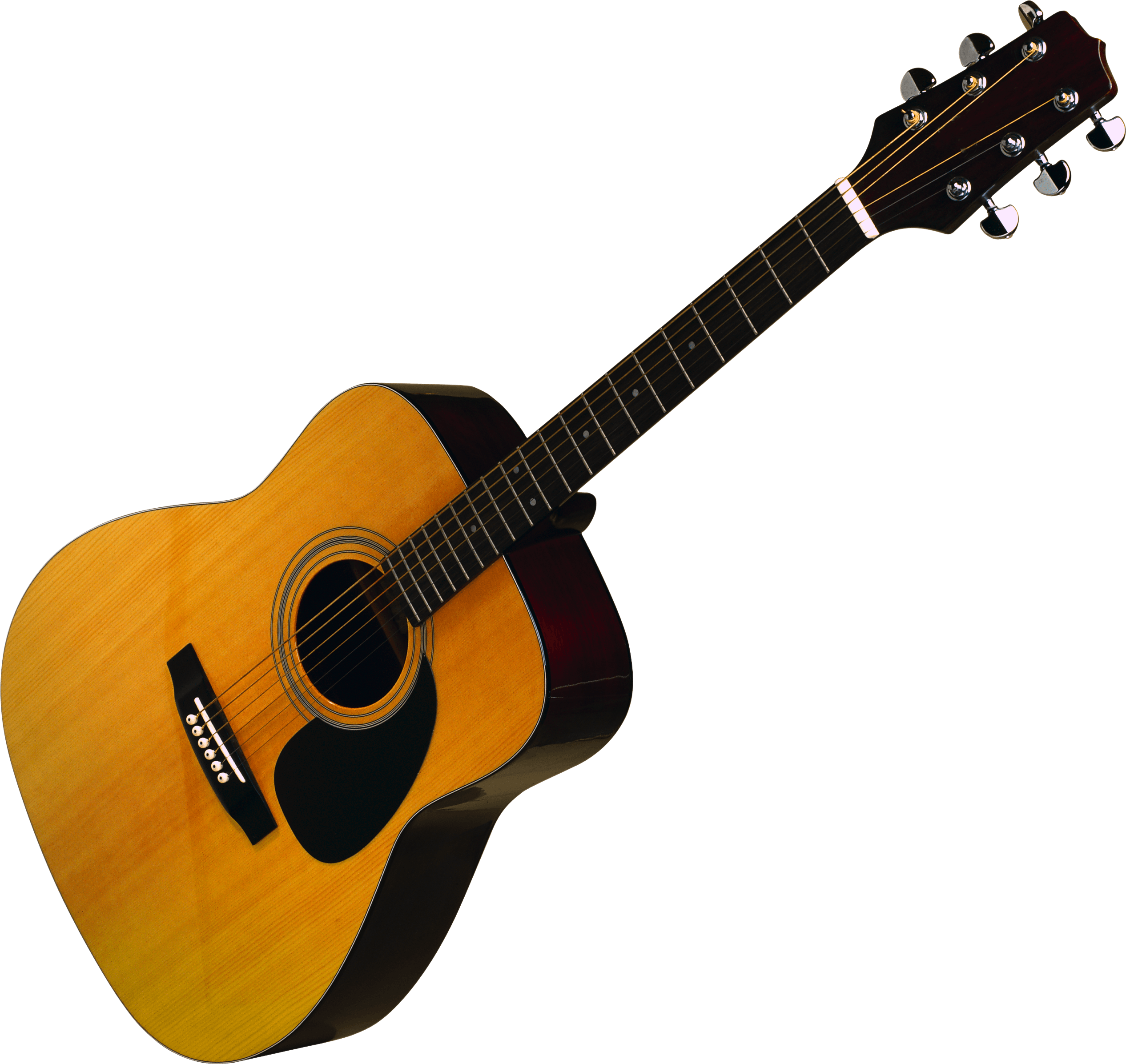 Acoustic Guitar Isolatedon Black