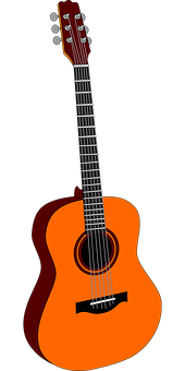 Acoustic Guitar Vector Illustration PNG with transparent background
