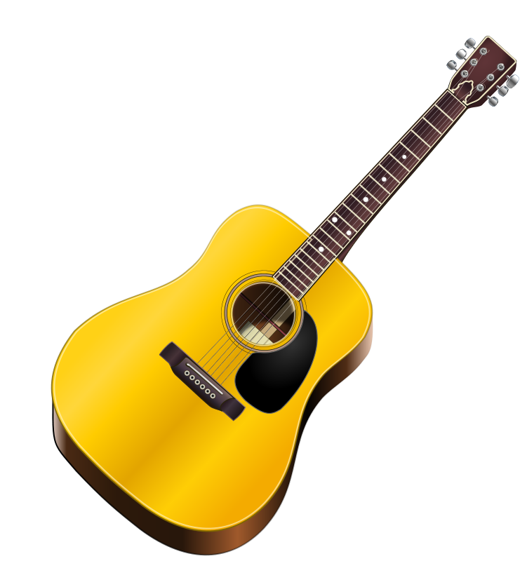 Acoustic Guitaron Black Background