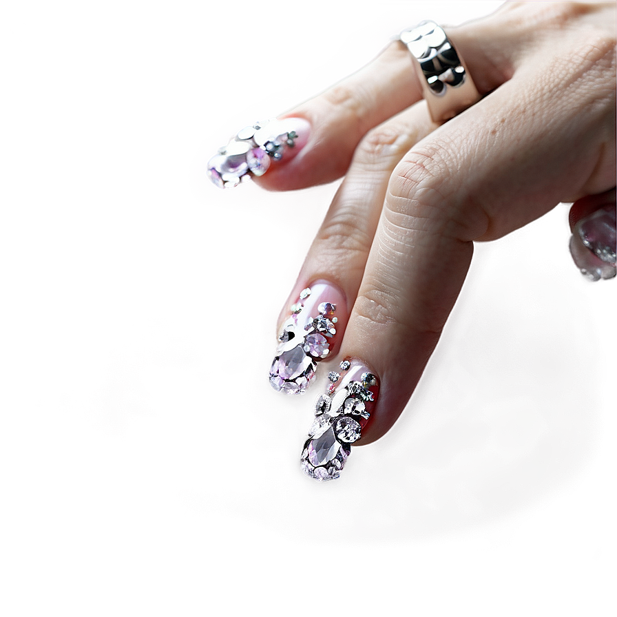 Acrylic Nails With Rhinestones Png 93