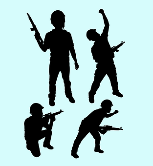 Action Figure Silhouettes PNG with transparent background