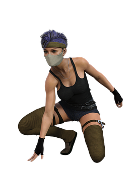 Action Pose Female Character3 D Render