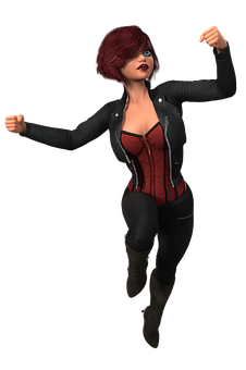 Action Pose Redhead Animated Character