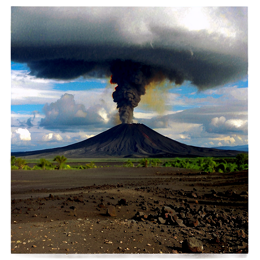 Active Volcano Landscape PNG 05232024 PNG with transparent background