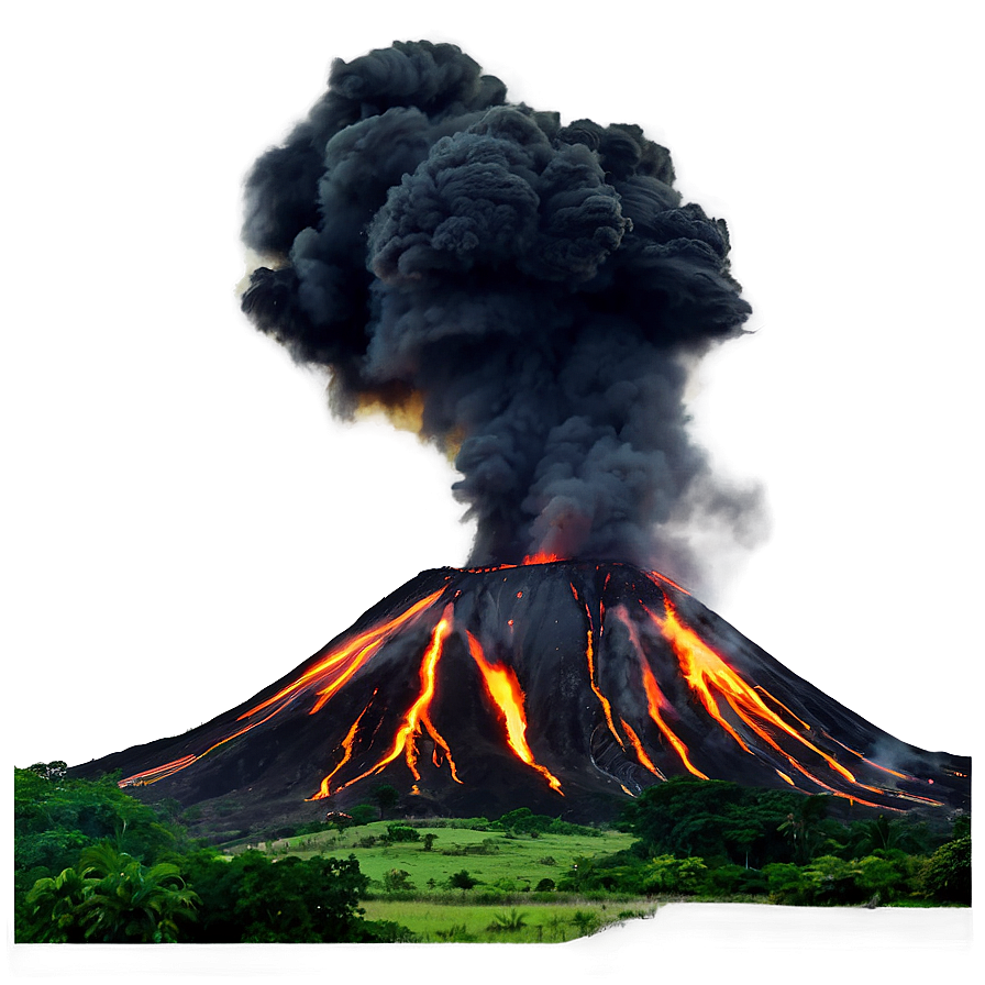 Active Volcano Landscape PNG pal PNG with transparent background