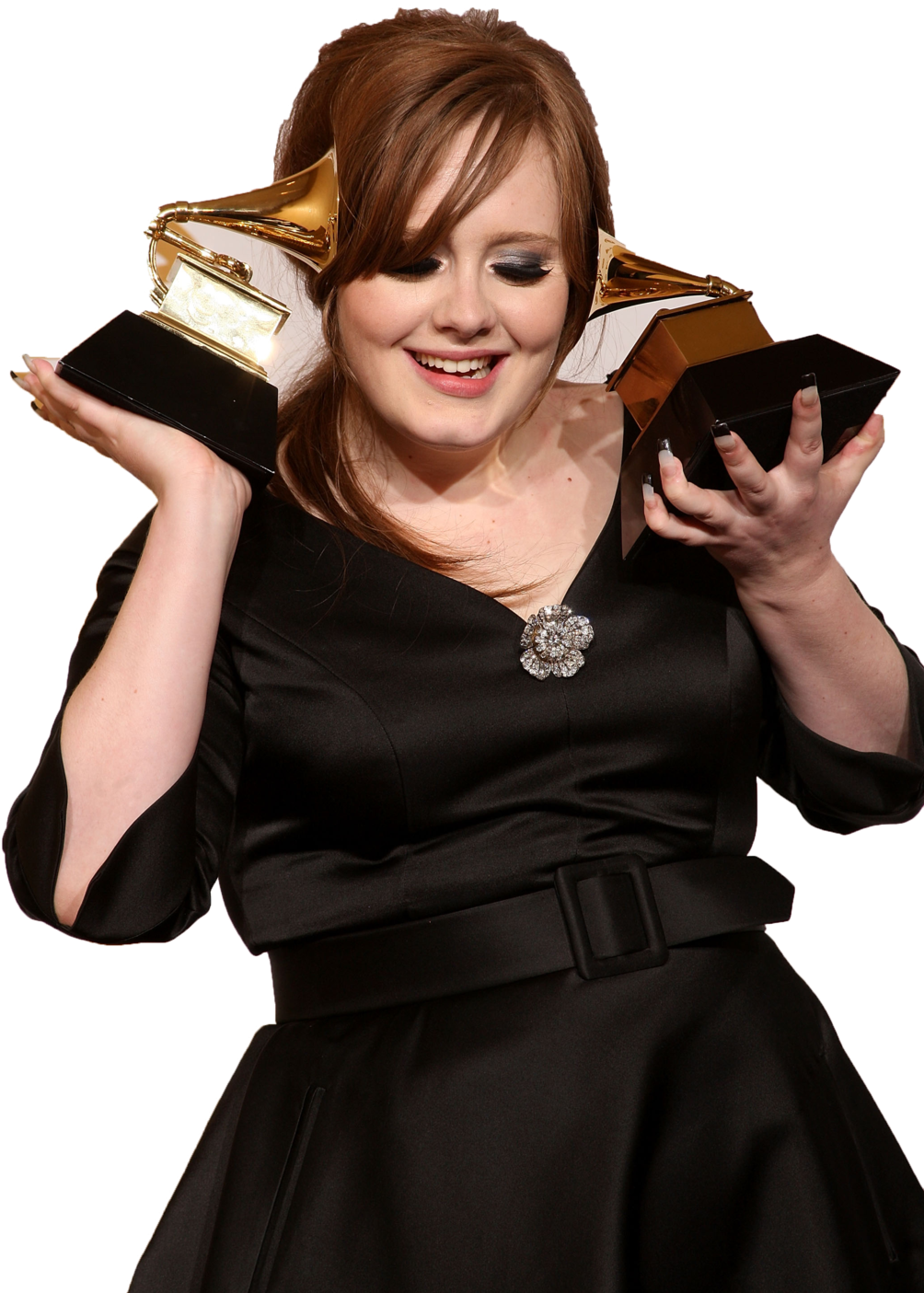 Adele Holding Grammy Awards