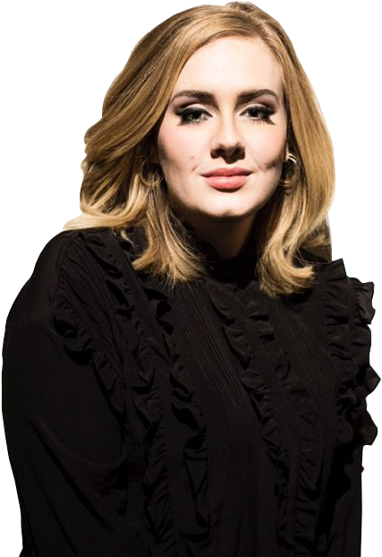 Adele Portraitin Black Ruffle Dress