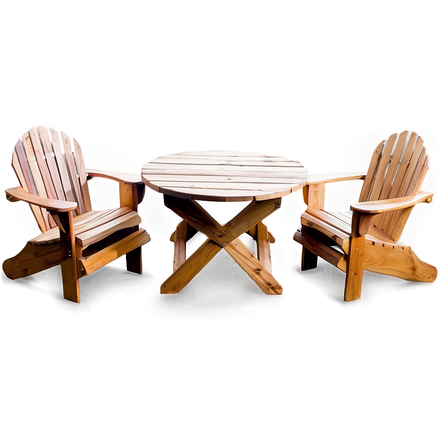 Adirondack Chair With Table Png Uor