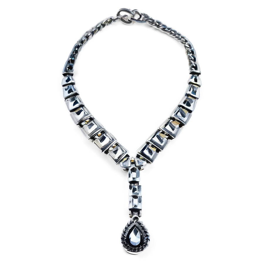 Adjustable Silver Necklace Png 20