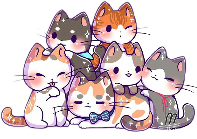 Adorable_ Cartoon_ Cat_ Pile