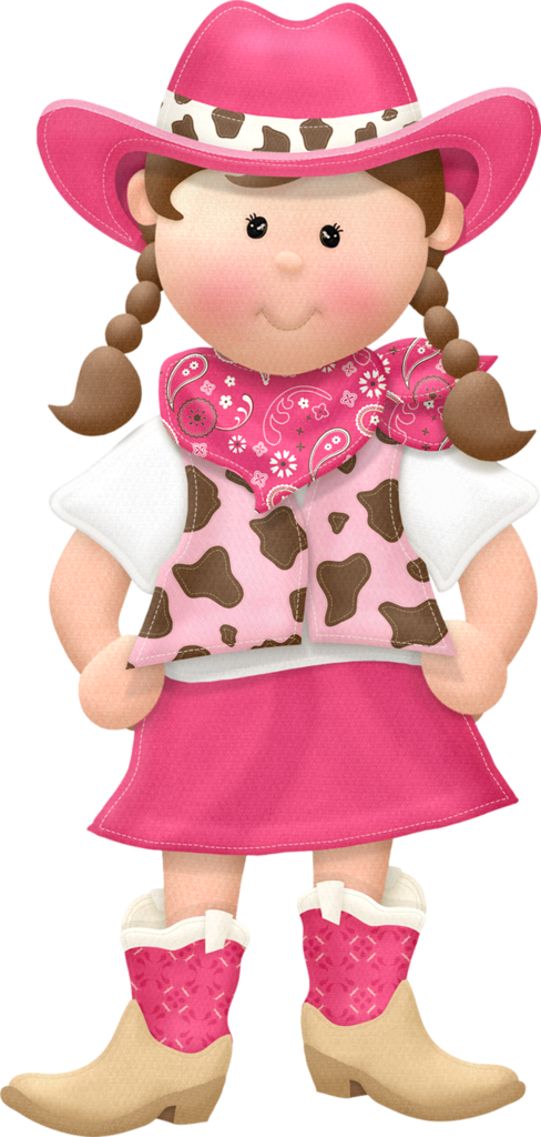 Adorable Cartoon Cowgirl Character PNG with transparent background