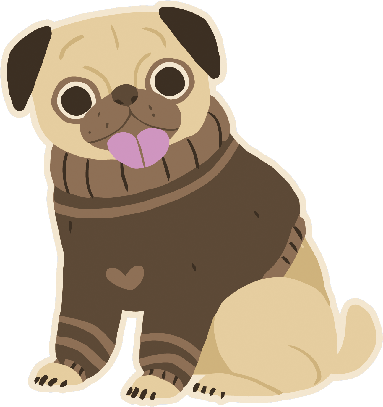 Transparent Dog Vector Png - Dog Pug Cartoon Png, Png Download PNG with transparent background