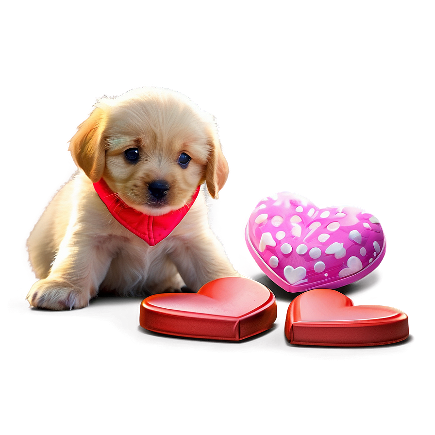 Adorable Valentine's Day Puppy Love Png Pje