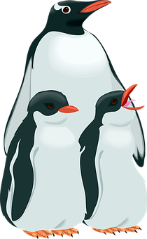 Adult_ Penguin_ With_ Chicks_ Vector_ Illustration.jpg PNG with transparent background
