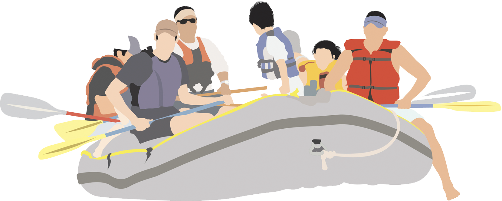 Adventure Rafting Team Illustration