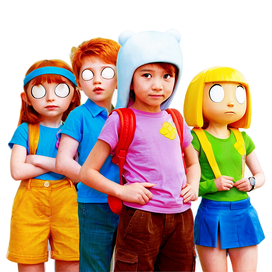 Adventure Time Kids Playing Png 06132024