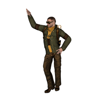 Adventurer_ Pointing_to_ Destination PNG image with a transparent background, free high-resolution download
