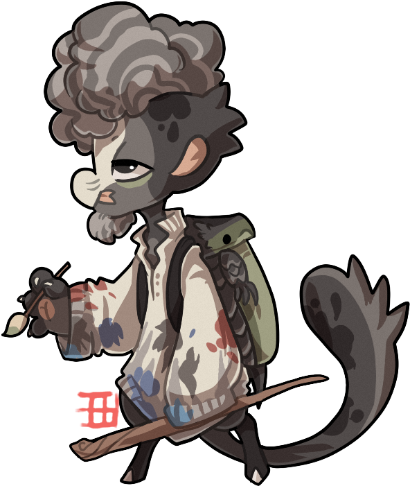 Adventurous Anthropomorphic Skunk Character PNG with transparent background