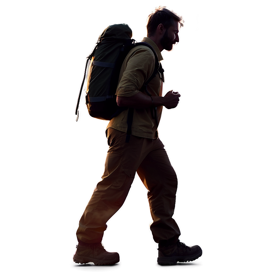 Adventurous Hiker Silhouette Png Gfn