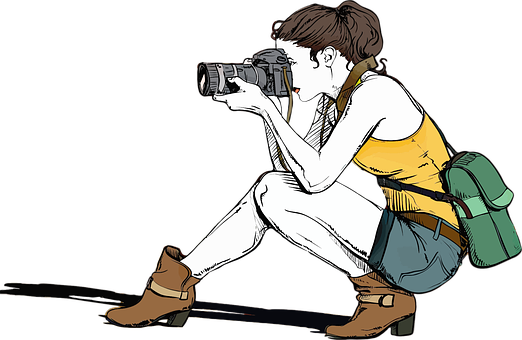 Adventurous Photographer Illustration PNG with transparent background