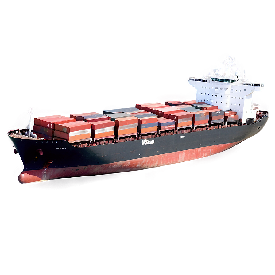 Aerial View Cargo Ship Png 43