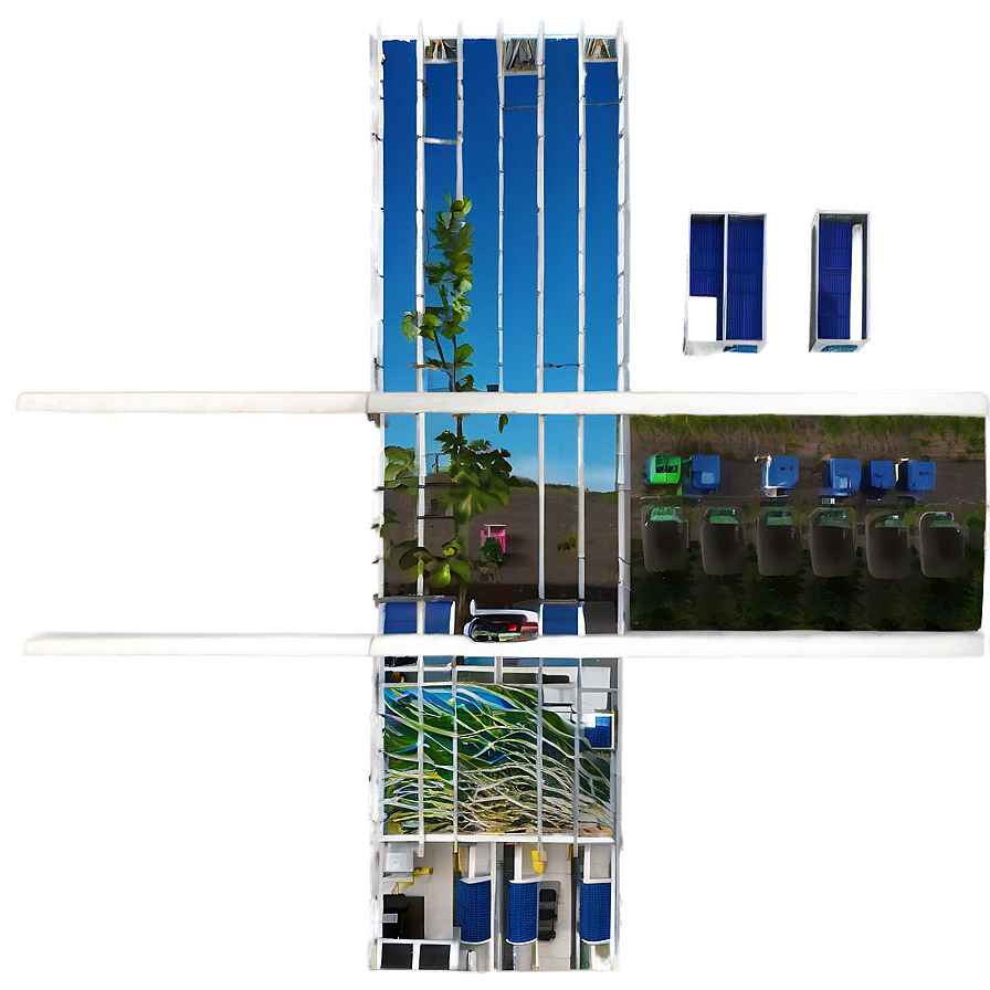 Aerial View Industrial Facility PNG image with a transparent background, free high-resolution download